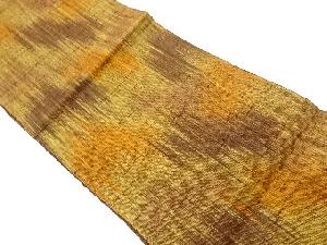 手織り真綿紬抽象模様織出し名古屋帯